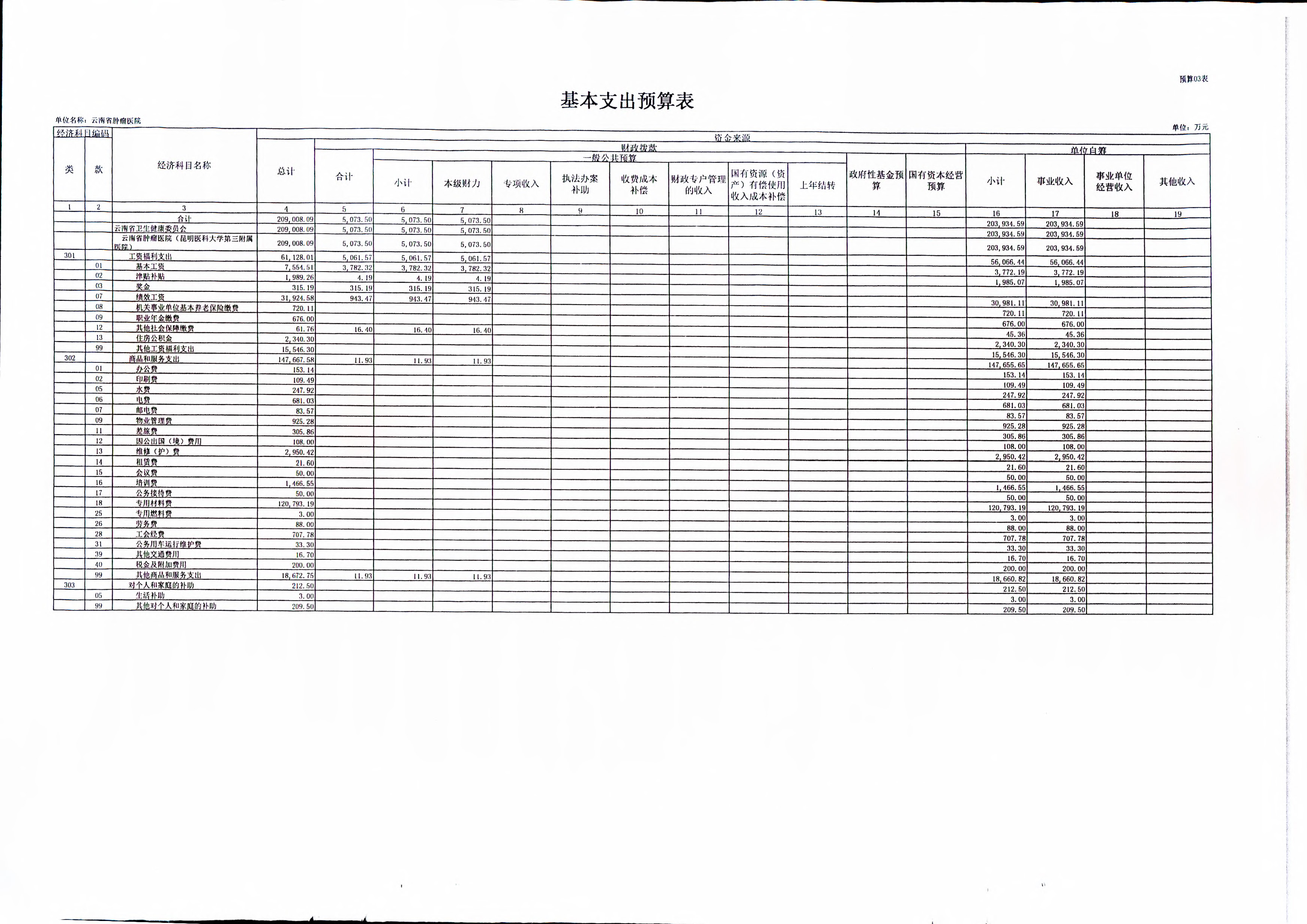 《云南省卫生健康委关于云南省肿瘤医院2019年部门预算的批复》（云卫规财发【2019】1-10号_页面_12